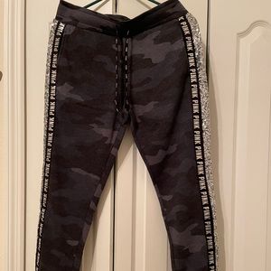 Victoria’s Secret Pink sequin camo Capri joggers